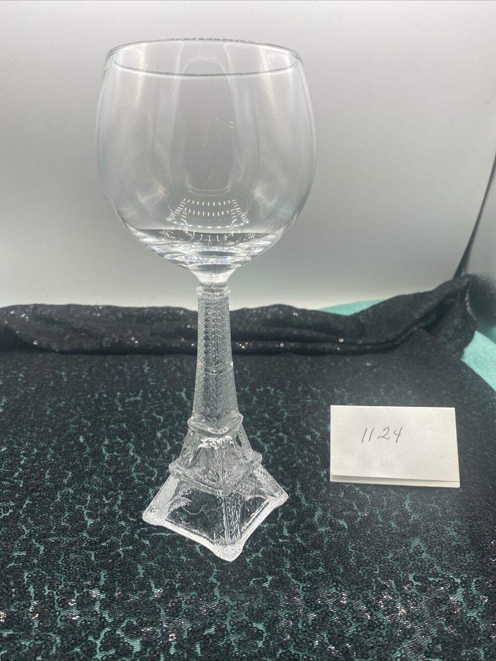 Eiffel Tower Paris France 8.5” Single Wine Glass MINT COND Francophile